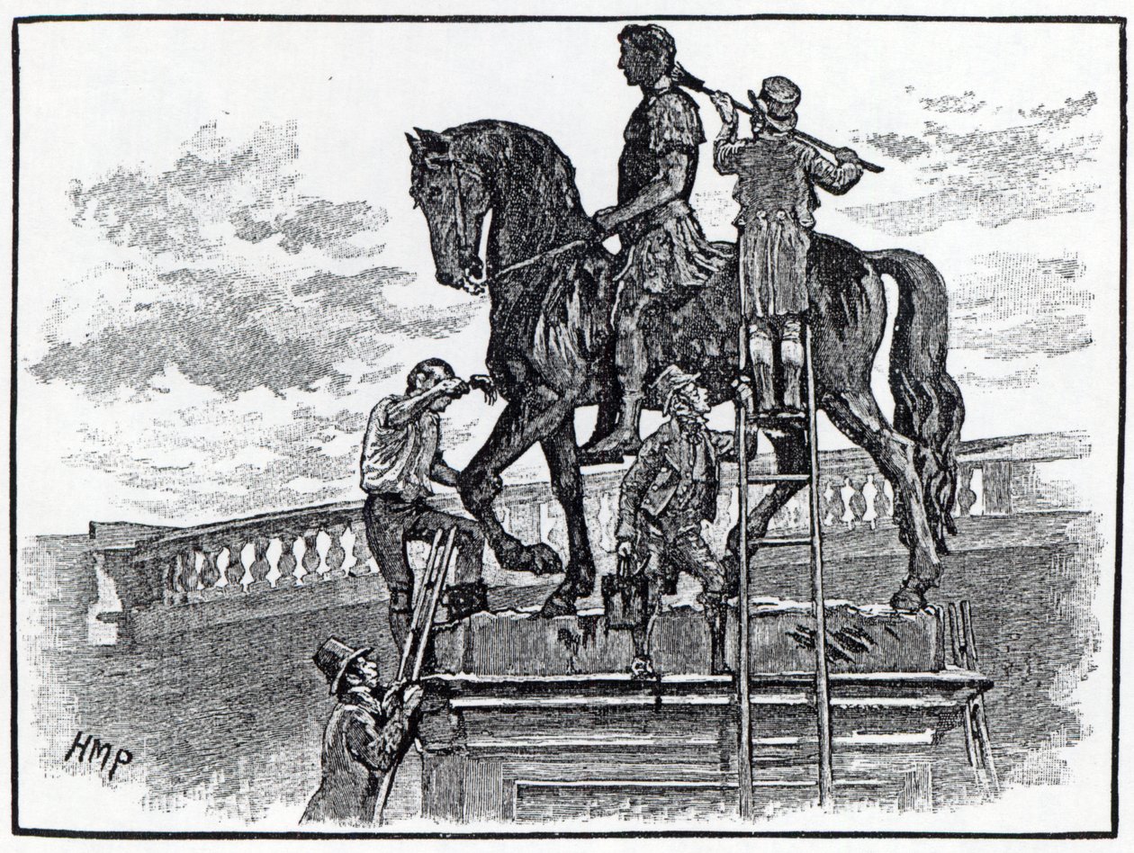 威廉三世雕像被漆成黑色，都柏林，1821年 作者 英语学校