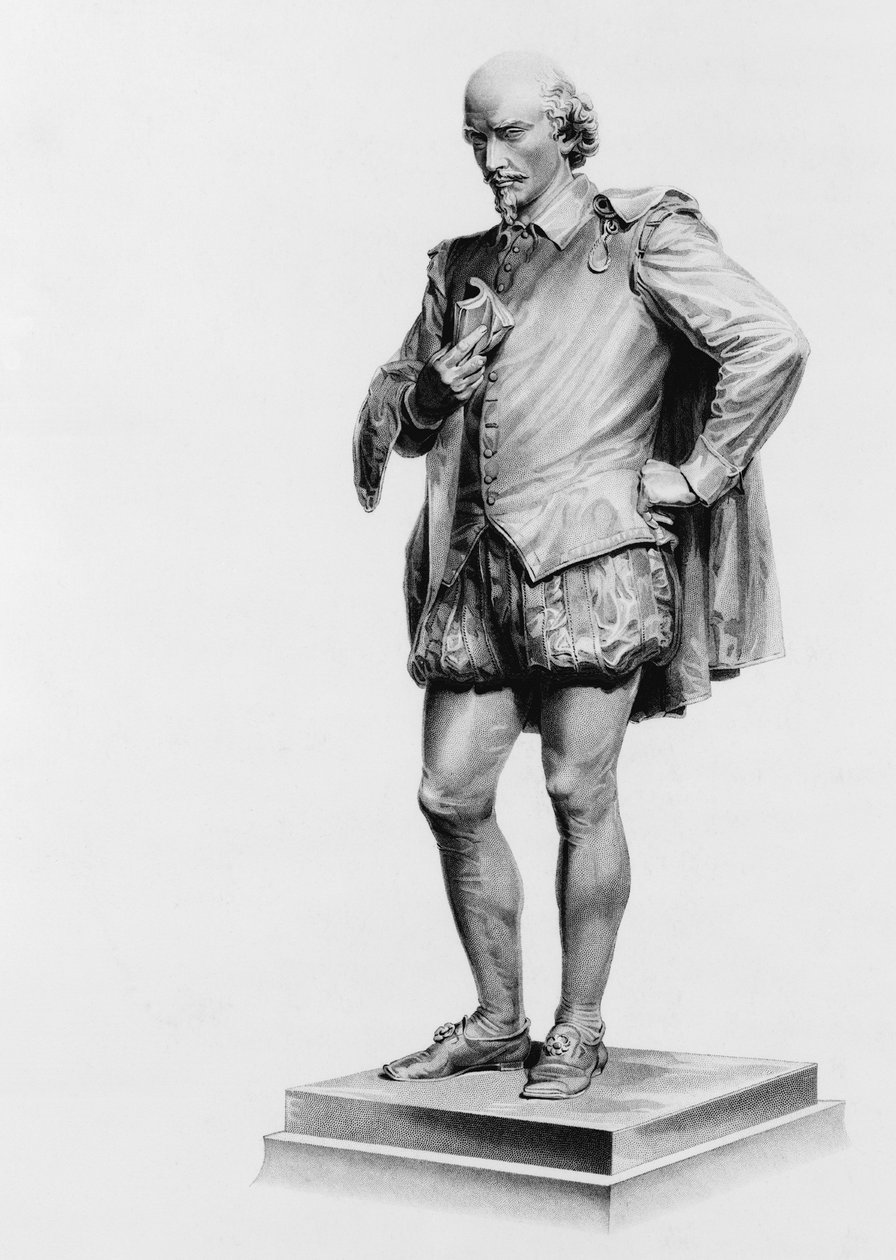 威廉莎士比亚（1564-1616），纽约中央公园约翰昆西亚当斯沃德（1830-1910）雕像后 作者 英语学校