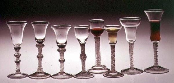 不透明扭杆的酒杯，1760-65（玻璃） 作者 英语学校