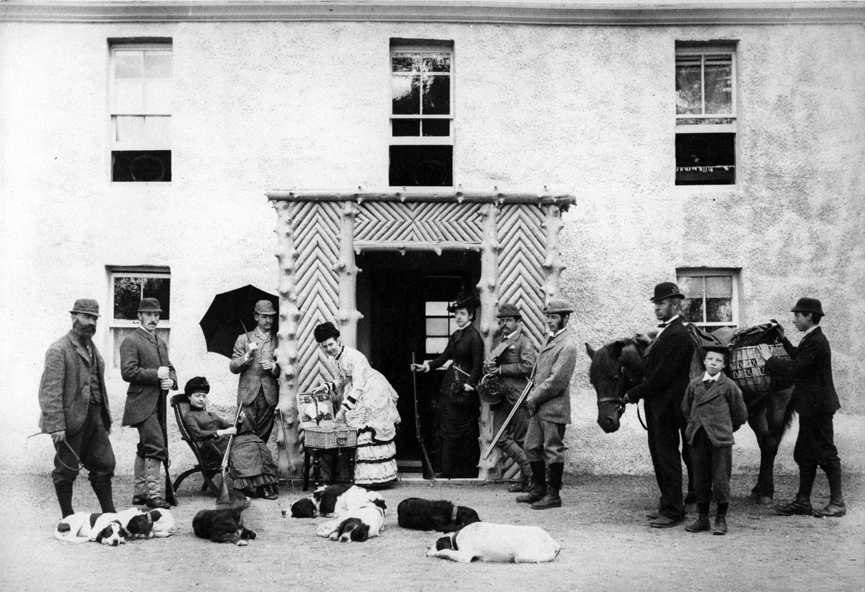 乡村别墅射击派对，1890年 作者 英国摄影师