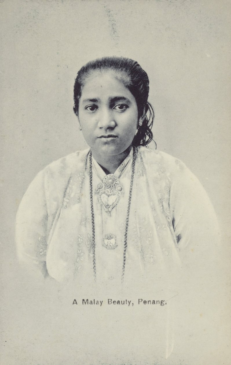 马来美人，槟城（黑白照片） 作者 英国摄影师