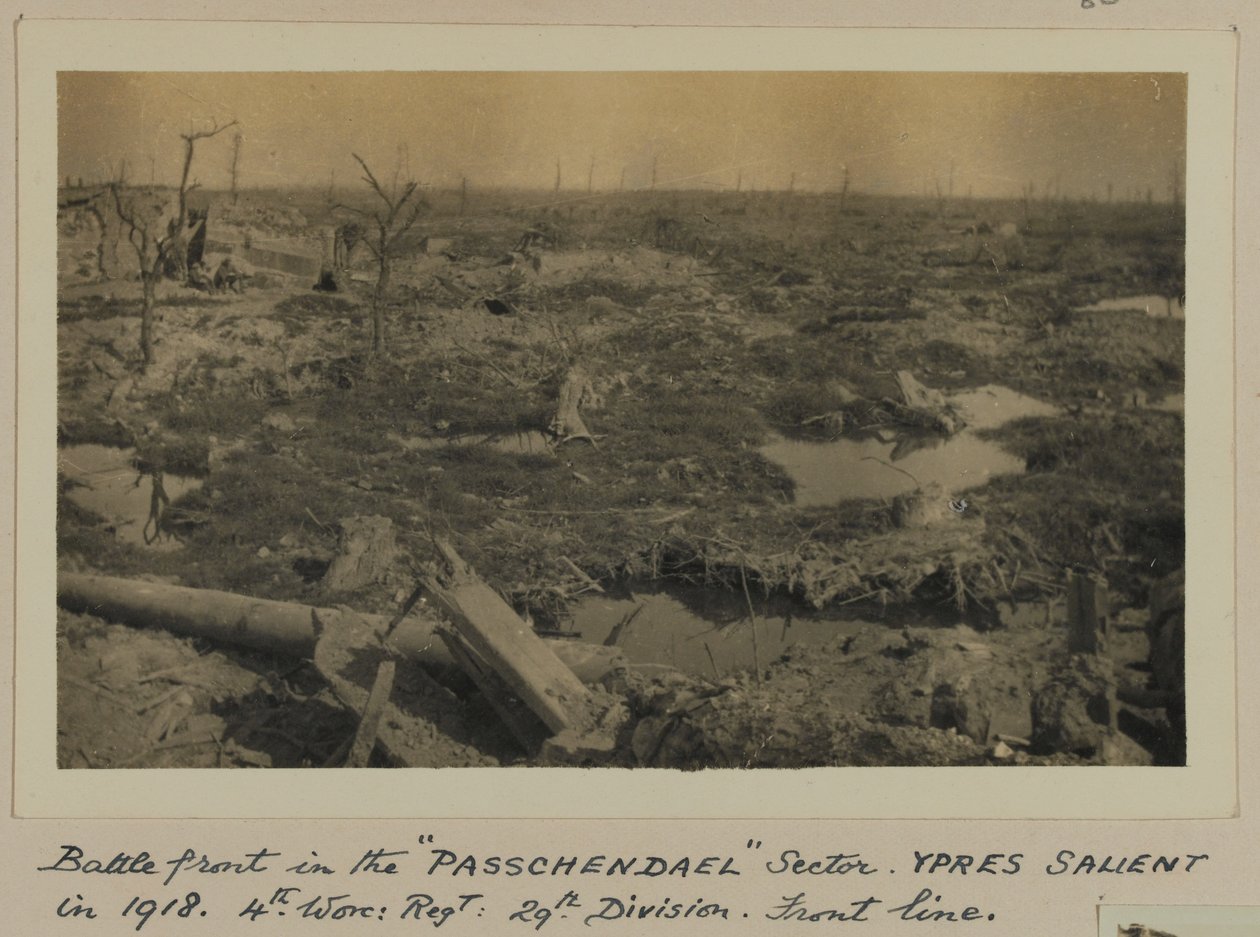 “PASSCHENDAEL”部门的前线，YPRES在1918年突出，第4。 Worc：Regt：前线第29师 作者 英国摄影师