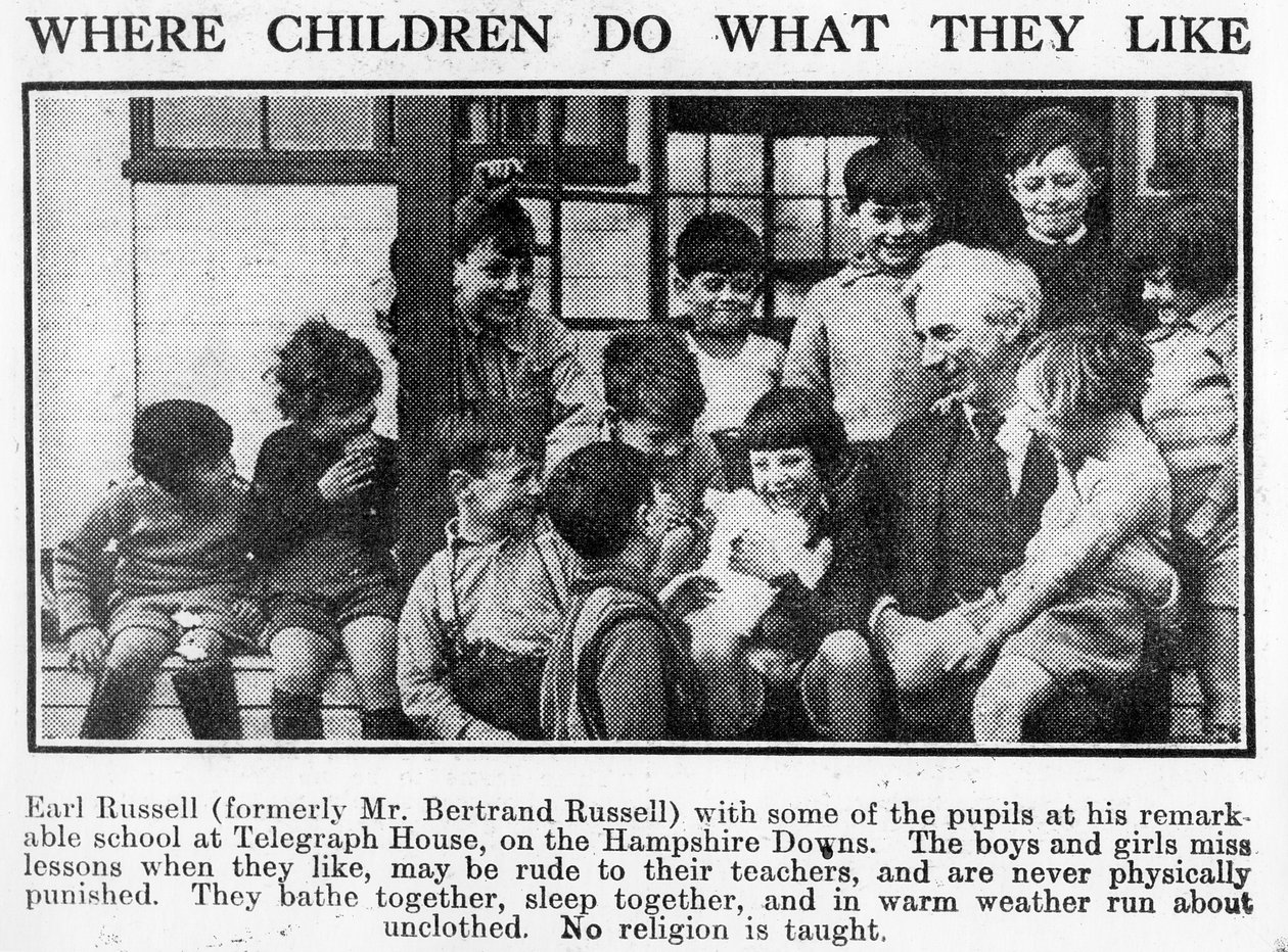 Bertrand Russell与他的学生在1931年的Beacon Hill学校学习 作者 英国摄影师