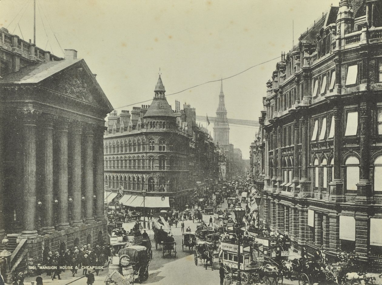 Cheapside，来自伦敦金融城大厦，1885年 作者 英国摄影师