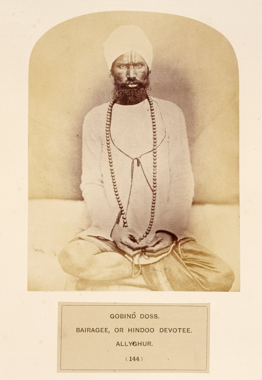来自印度人民的Govind Doss，Bairagee或Hindoo Devotee，Allyghur，由J. Forbes Watson于1868年出版（蛋白印刷品） 作者 英国摄影师