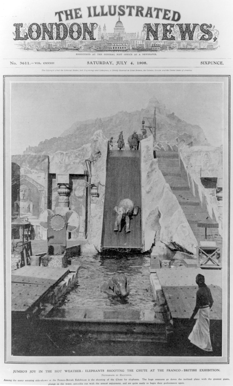 珍宝在炎热天气中的喜悦，1908年7月4日的“插图伦敦新闻”封面 作者 英国摄影师