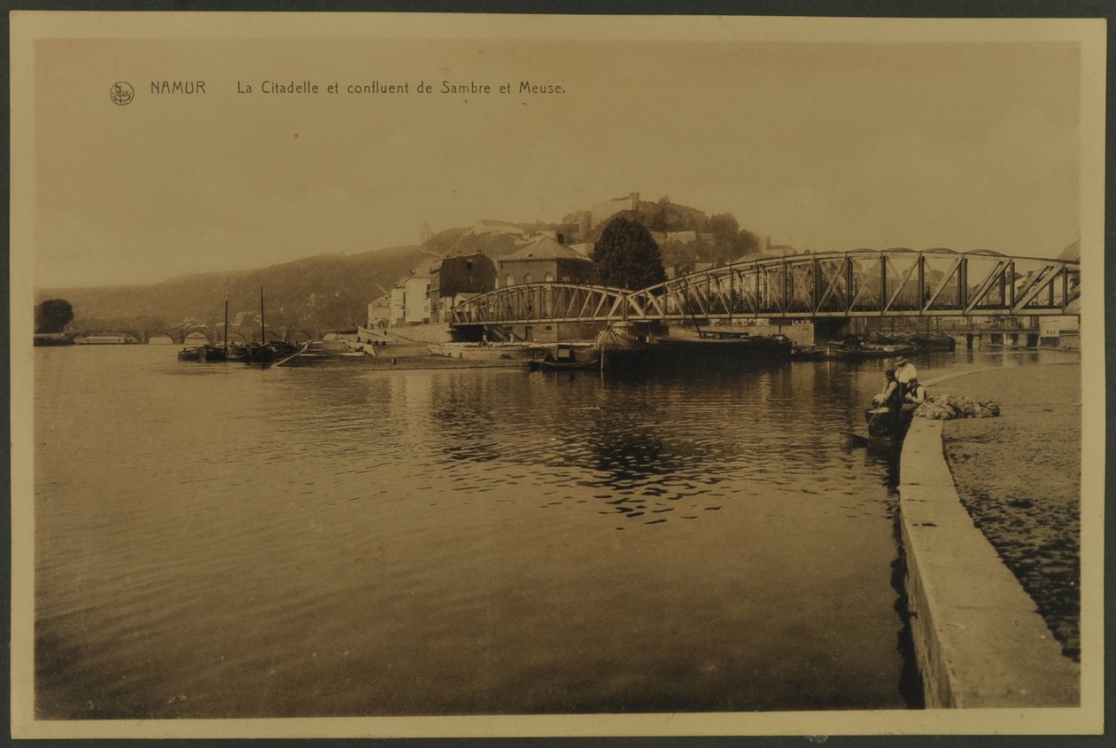 城堡和Sambre和Meuse，Namur，c.1914的交汇处 作者 英国摄影师