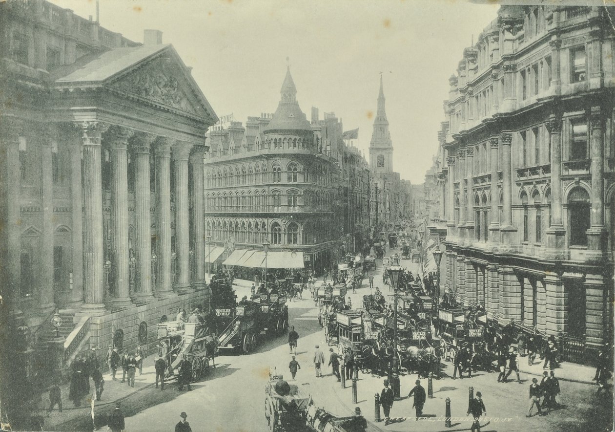 来自Mansion House的Mappin和Webb，Cheapside，西边，伦敦金融城，1890年 作者 英国摄影师