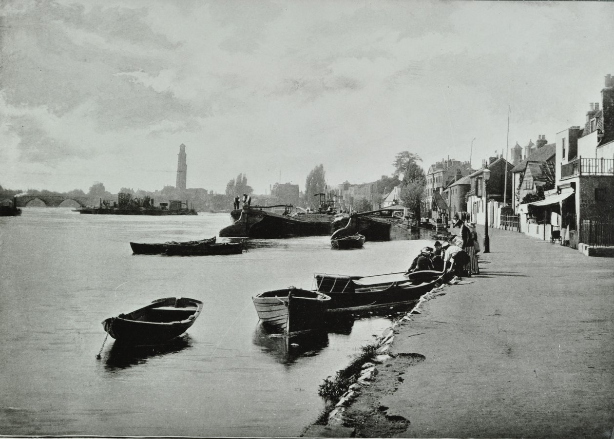 Strand-on-the-Green，豪恩斯洛：一般观点，1895年 作者 英国摄影师
