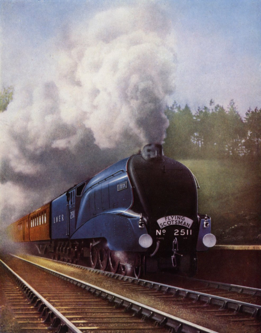 牵引 "苏格兰飞人 "的 LNER 机车 "银王"（彩色照片） 作者 英国摄影师