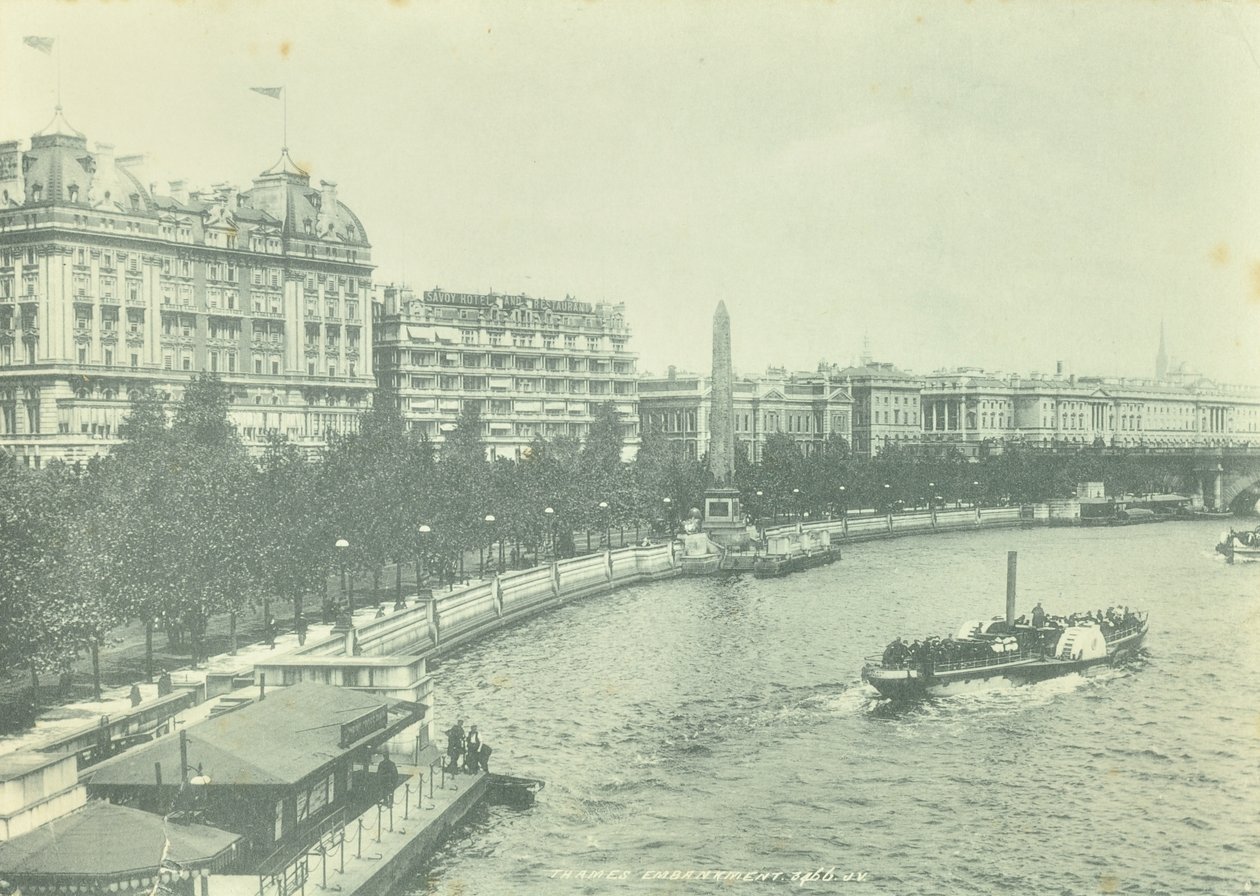 Victoria Embankment，Westminster LB：1895年从Hungerford Bridge向北看 作者 英国摄影师