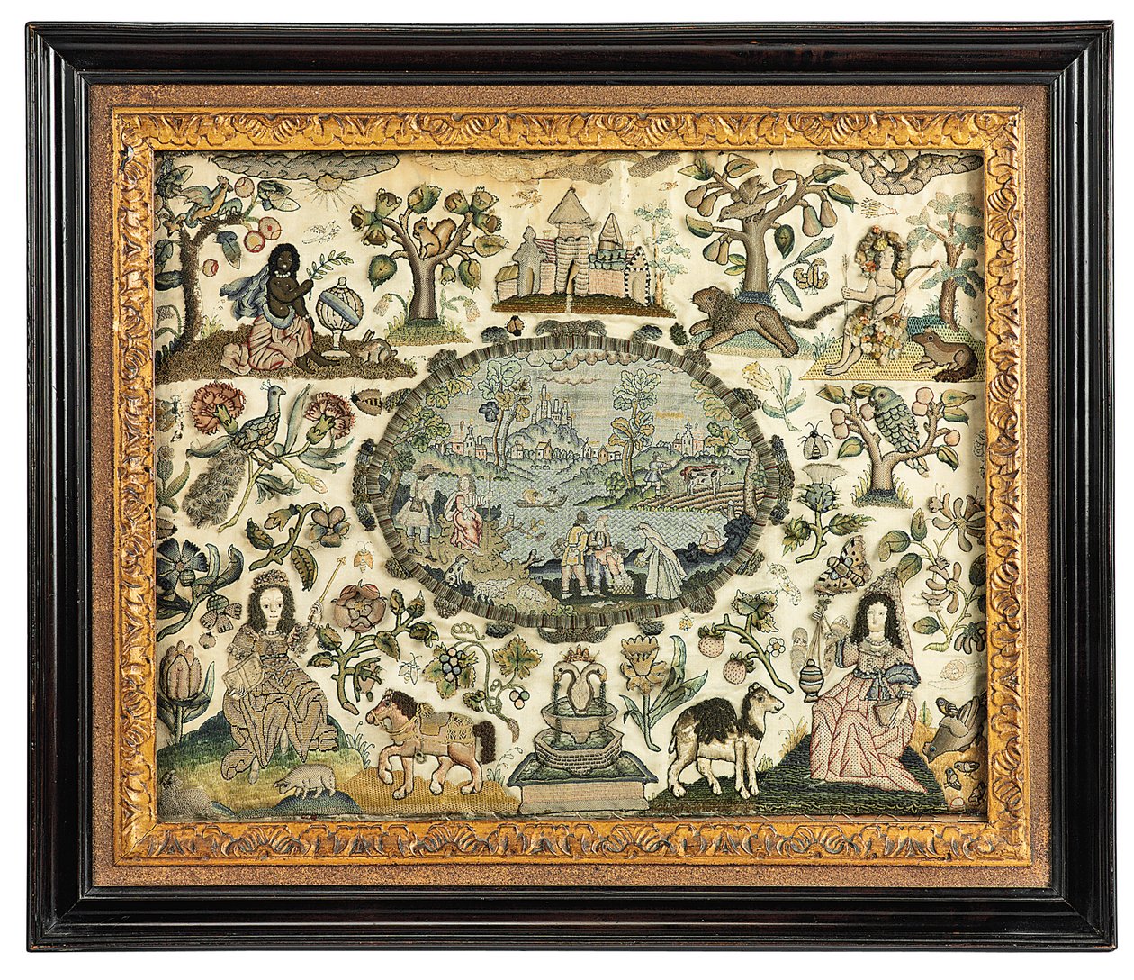 查尔斯二世关于非洲和新世界的针线画，约1660-70年 作者 英语学校