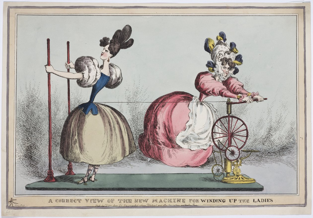 正确看待卷曲女士的新机器，由Thomas McLean出版，1830年（彩色蚀刻） 作者 英语学校
