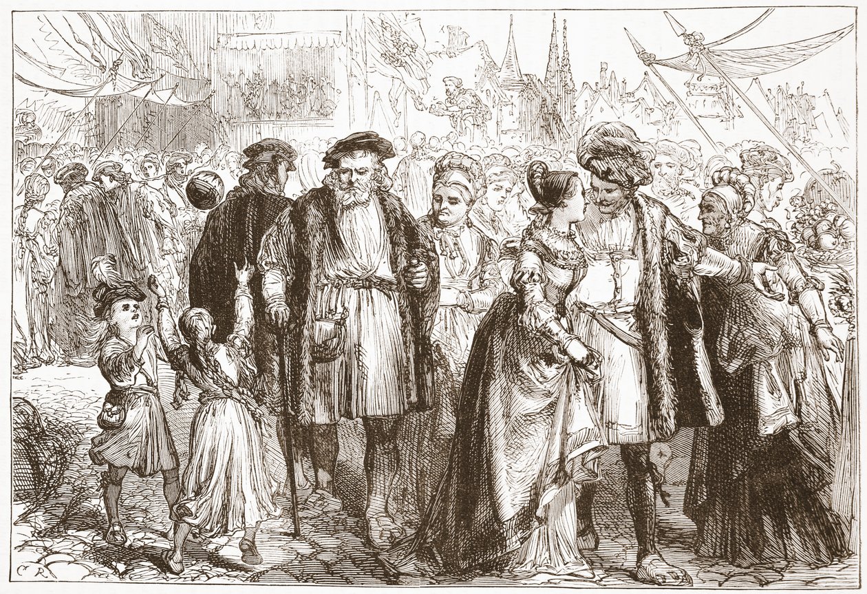 纽伦堡的庆祝日：时间，十六世纪，James Aitken Wylie（1808-1890），酒吧的新教历史插图。 1878年 作者 英语学校