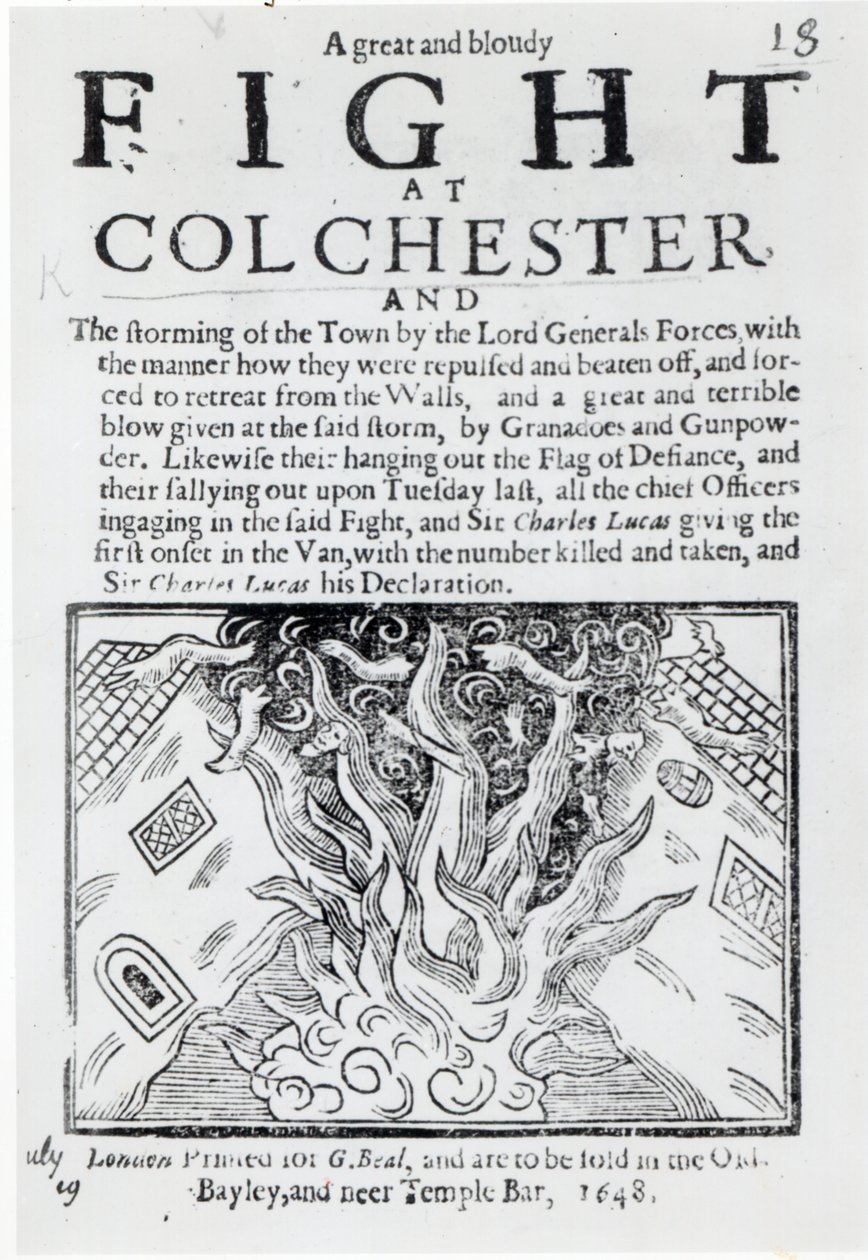 1648年印刷的科尔切斯特大战和大战 作者 英语学校