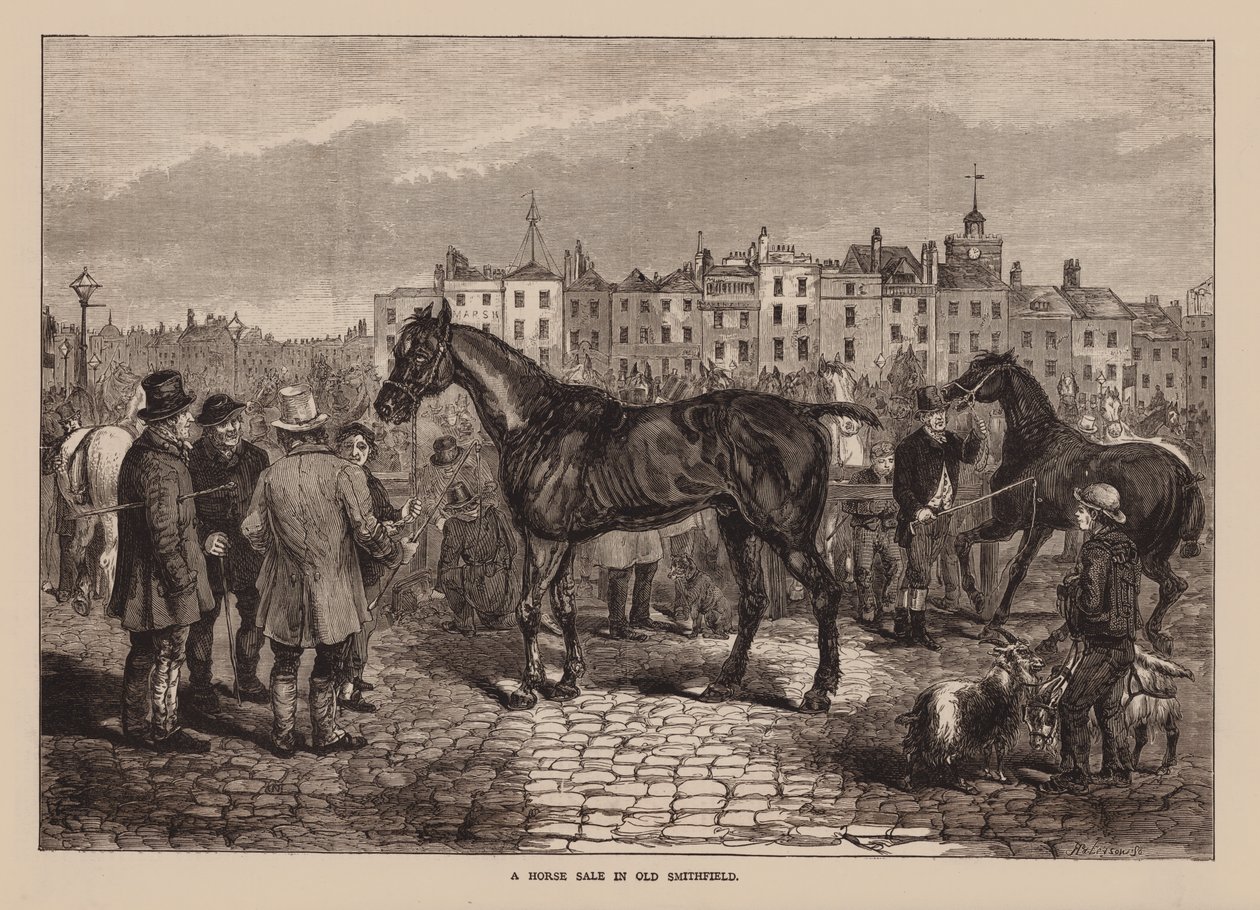 老史密斯菲尔德的马匹拍卖会（雕刻） 作者 英语学校