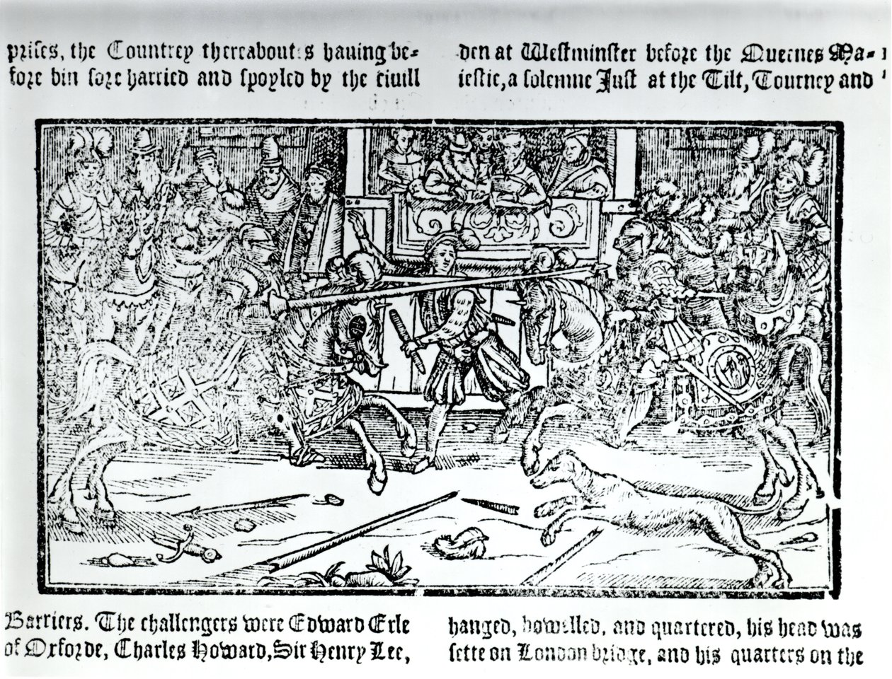 1577年Holinshed的“英格兰编年史”中的一场角逐比赛 作者 英语学校
