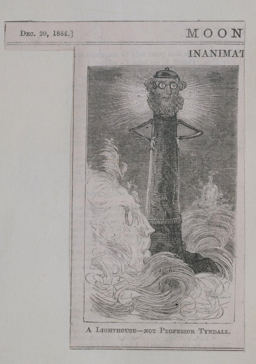 灯塔 - 不是来自Moonshine的Tyndall教授，于1884年12月20日出版（木版画） 作者 英语学校