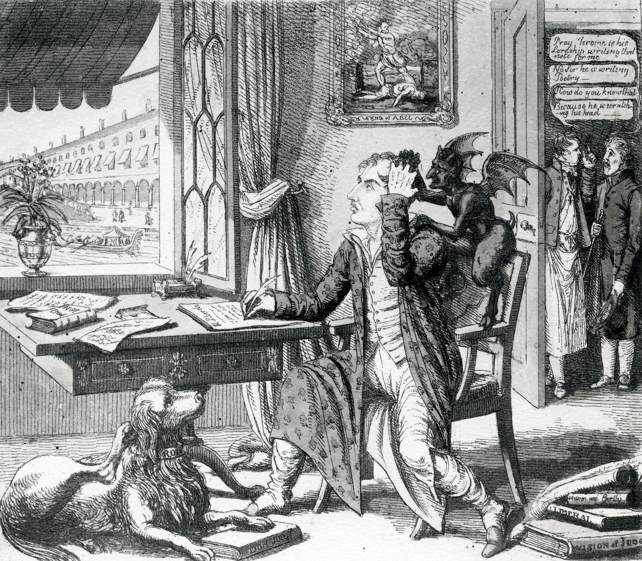 一位高贵的诗人 - 抓住他的思想，由J. Johnston，1823年出版 作者 英语学校