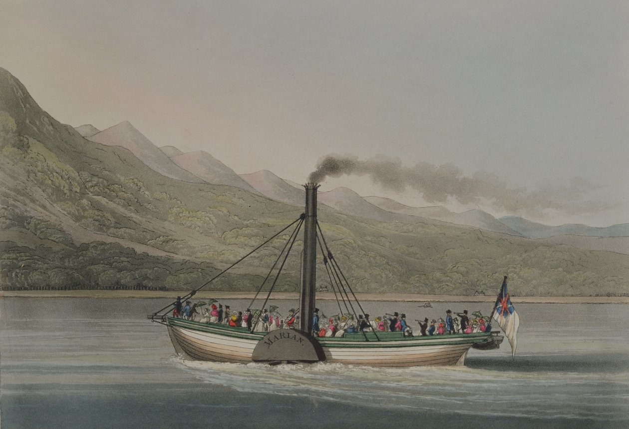 洛蒙德湖之旅，由G. Hunt雕刻，1830年代（彩色雕刻） 作者 英语学校