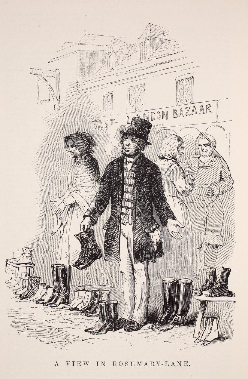 Rosemary-Lane中的一个视图，来自伦敦工党和伦敦穷人的插图由Henry Mayhew，酒吧。 1862年 作者 英语学校