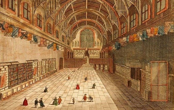 威斯敏斯特大厅内部景观（雕刻）。 作者 英语学校