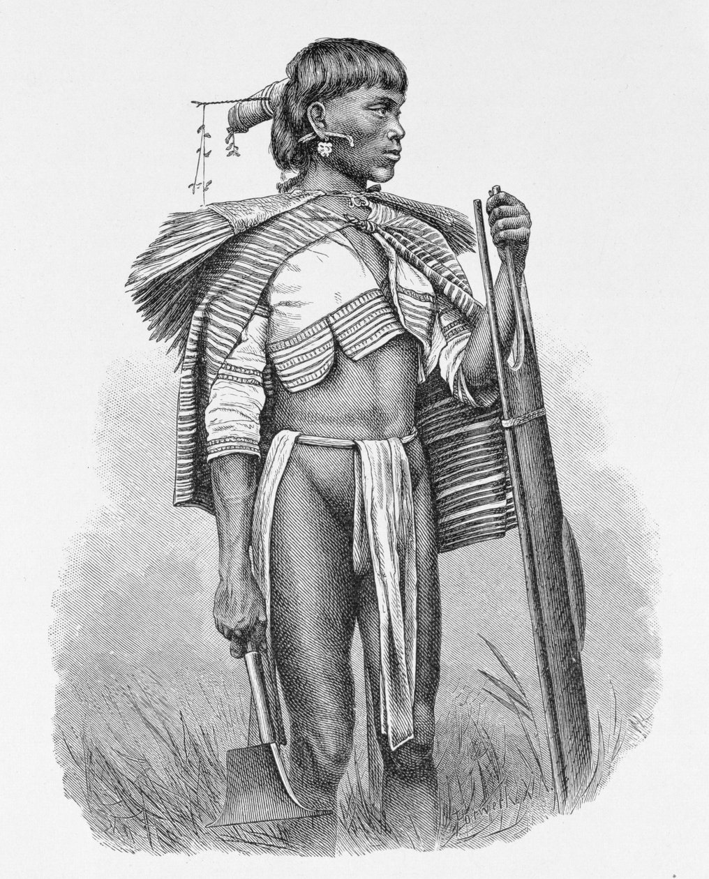 菲律宾吕宋岛的一个古琴，来自“人类的历史”，第1卷，由Friedrich Ratzel教授，1896年 作者 英语学校
