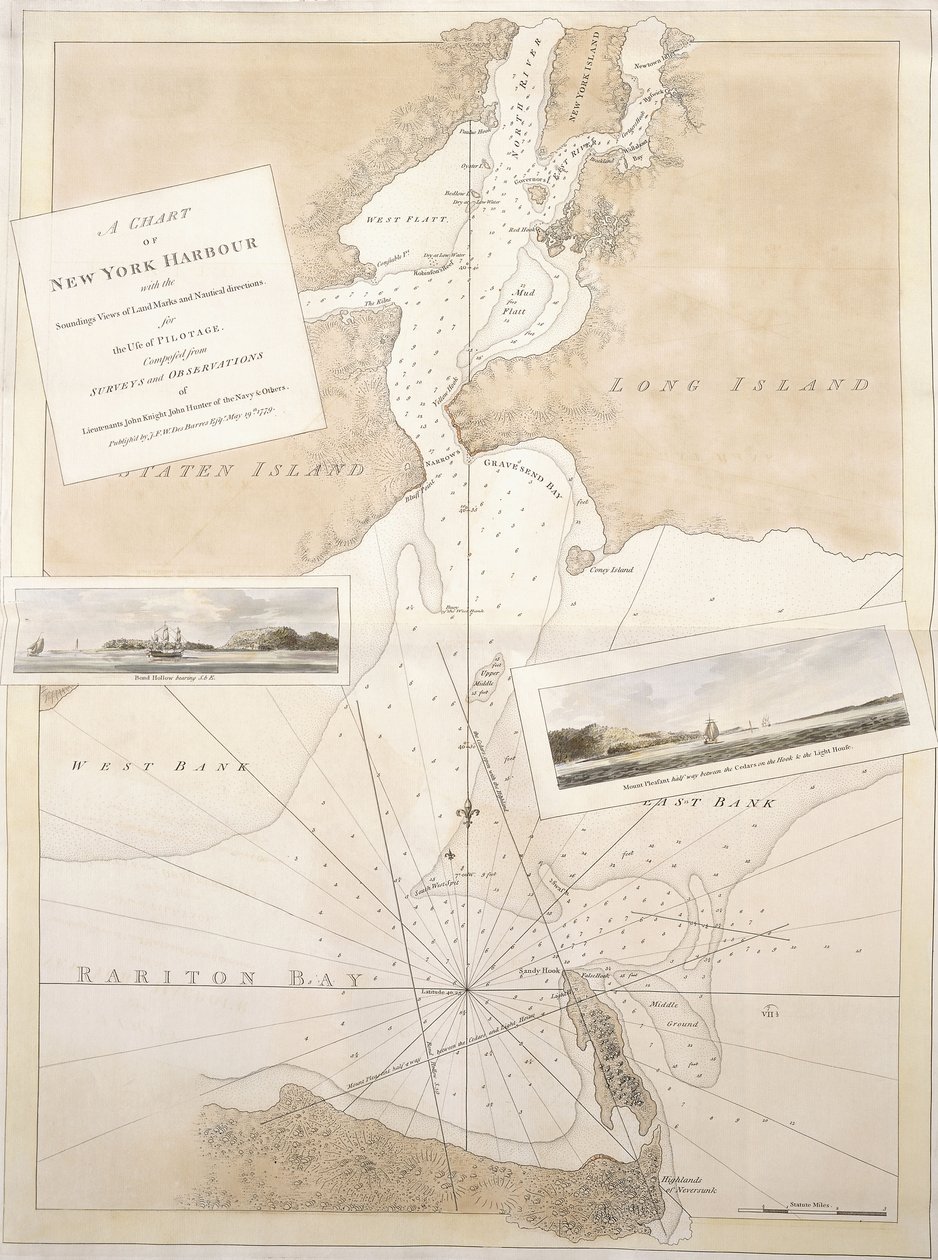 纽约港海图，1774-1779年 作者 英语学校