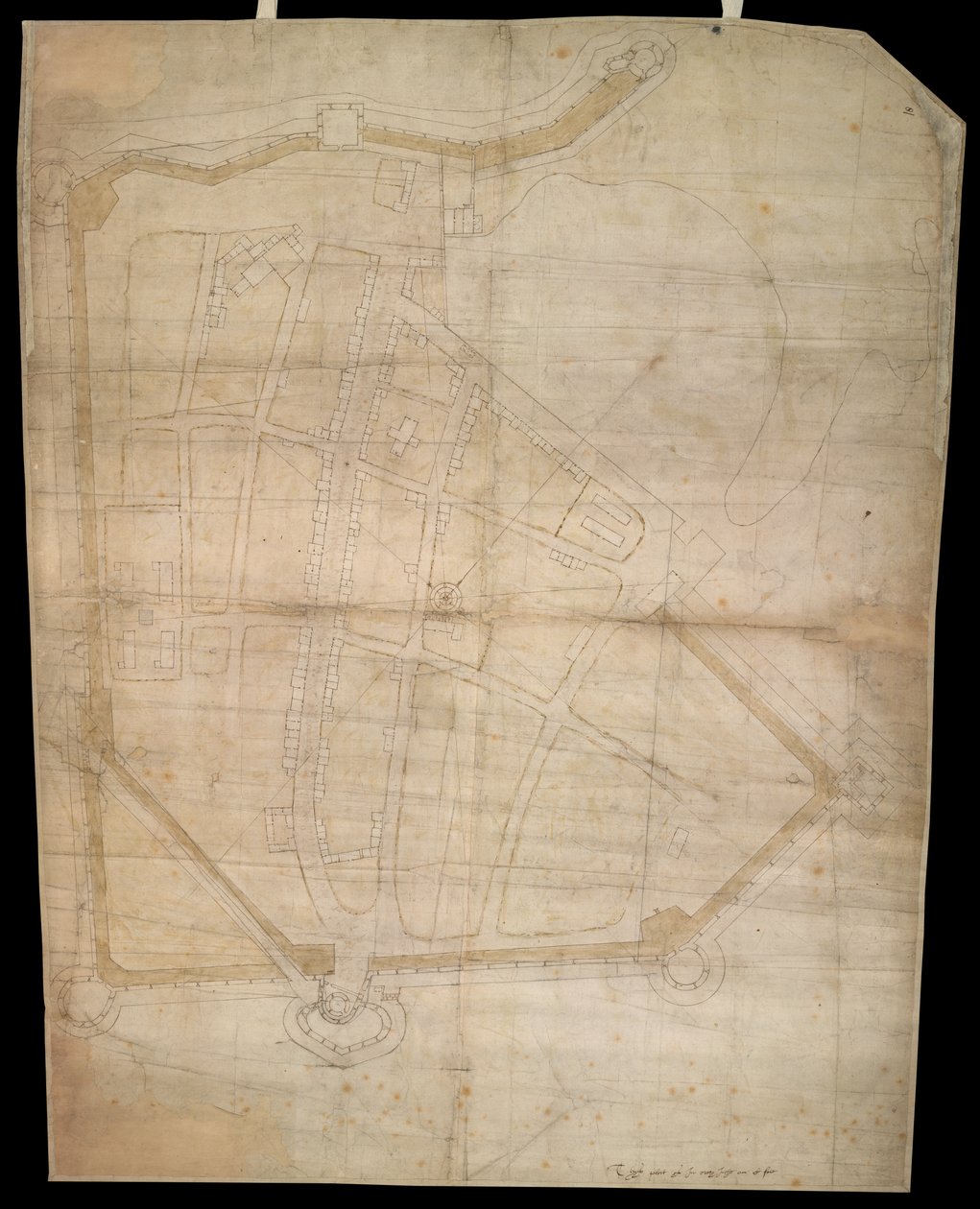 朴茨茅斯镇防御工事平面图，约 1545-1546 年 作者 英语学校