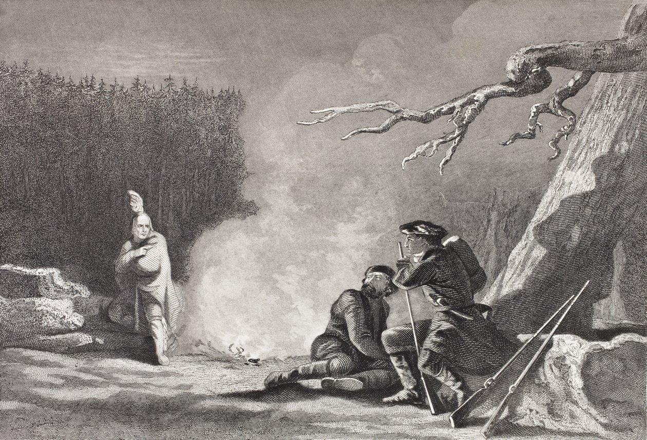 一个奸诈的印第安人，来自“历史肖像画廊”，出版于1880年 作者 英语学校