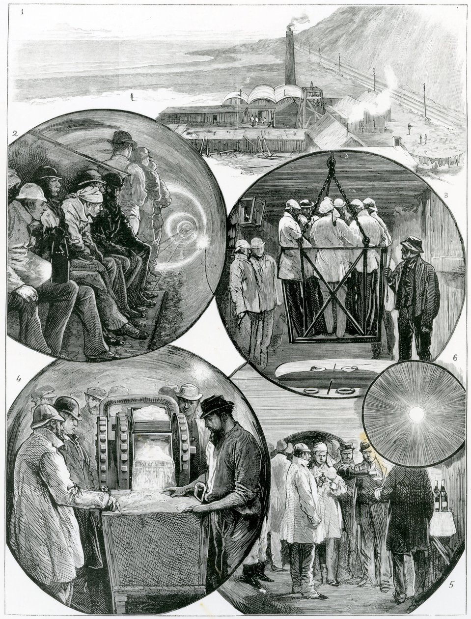 参观海峡隧道，插图来自The Graphic，1882年3月4日 作者 英语学校