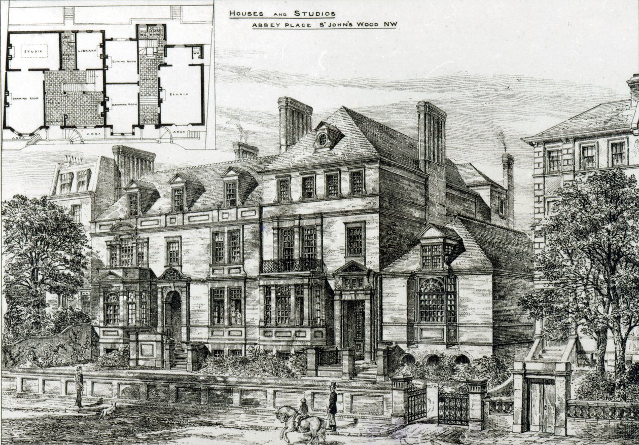 修道院广场，St.Johns Wood，来自The Building News，1878年1月18日 作者 英语学校