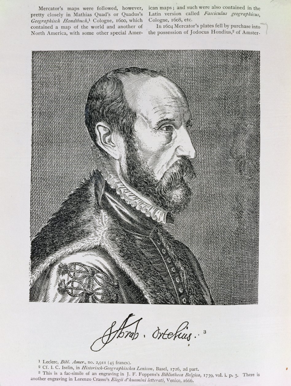 亚伯拉罕·奥特利乌斯（1527-98）插图来自“美国叙事与批评史”第四卷，1886年 作者 英语学校
