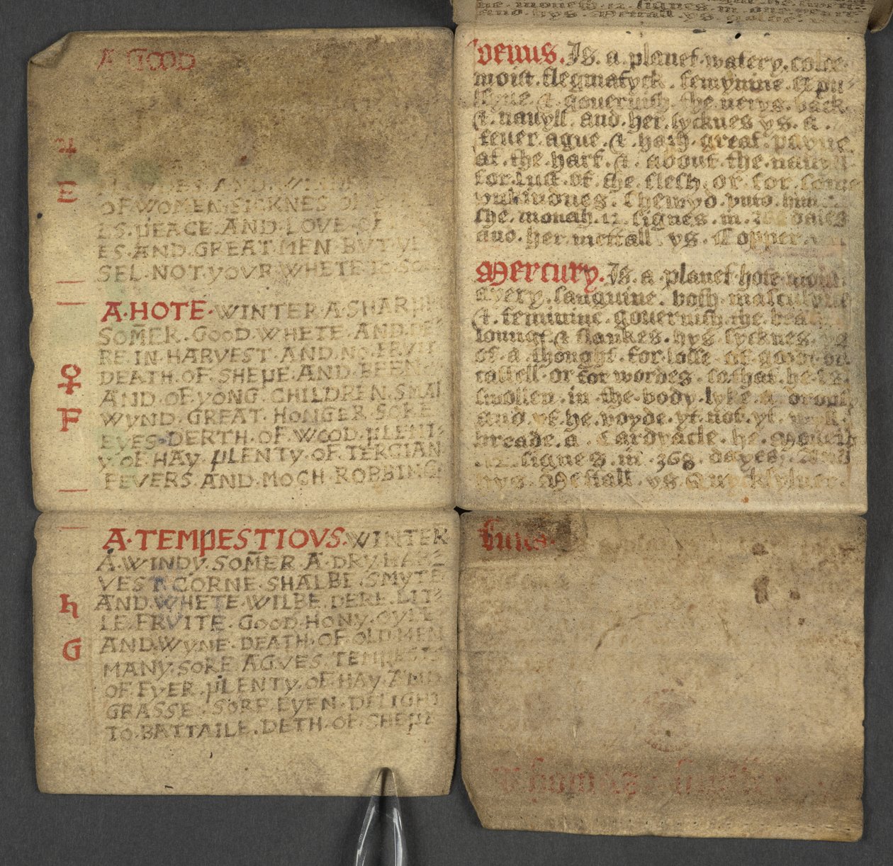 17367, f.10r from Almanac, containing table of domin