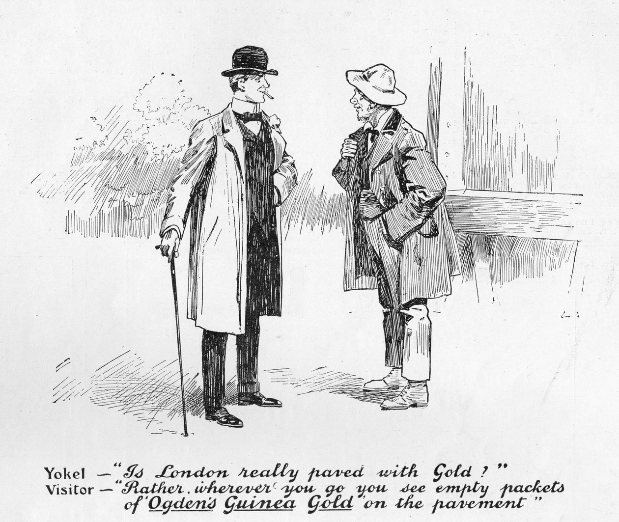 Ogdens Guinea Gold Cigarettes的广告，来自The Graphic，1902年7月19日 作者 英语学校