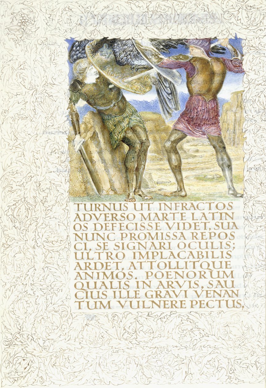 埃涅阿斯（Eeneas）杀死特努斯（Turnus），1874年-1919年 作者 英语学校