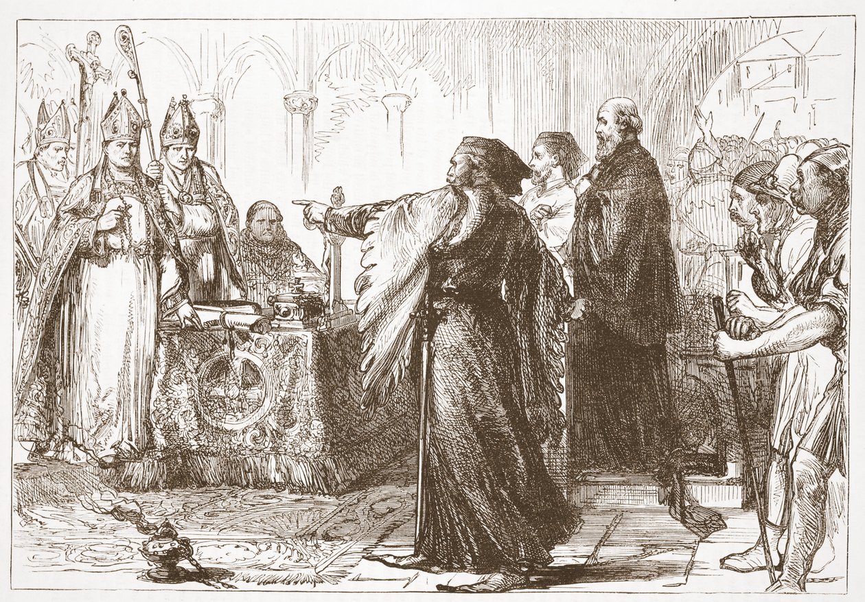 约翰·冈特和伦敦主教之间的交替，詹姆斯·艾特肯·威利（1808-1890），酒吧的新教历史插图。 1878年 作者 英语学校