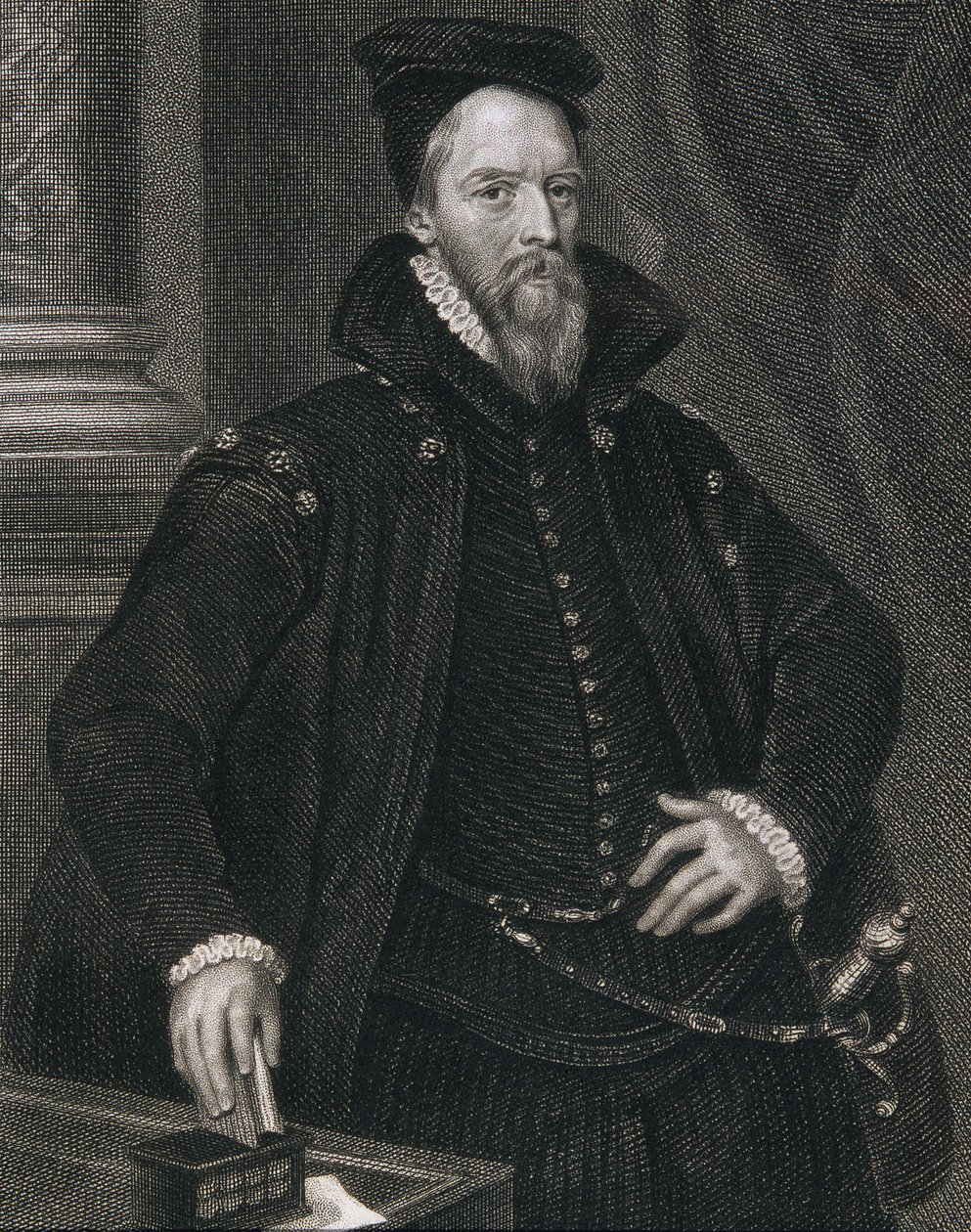 Ambrose Dudley（c.1528-90），来自&39;Lodge&39;s British Portraits&39;，1823年（雕刻） 作者 英语学校