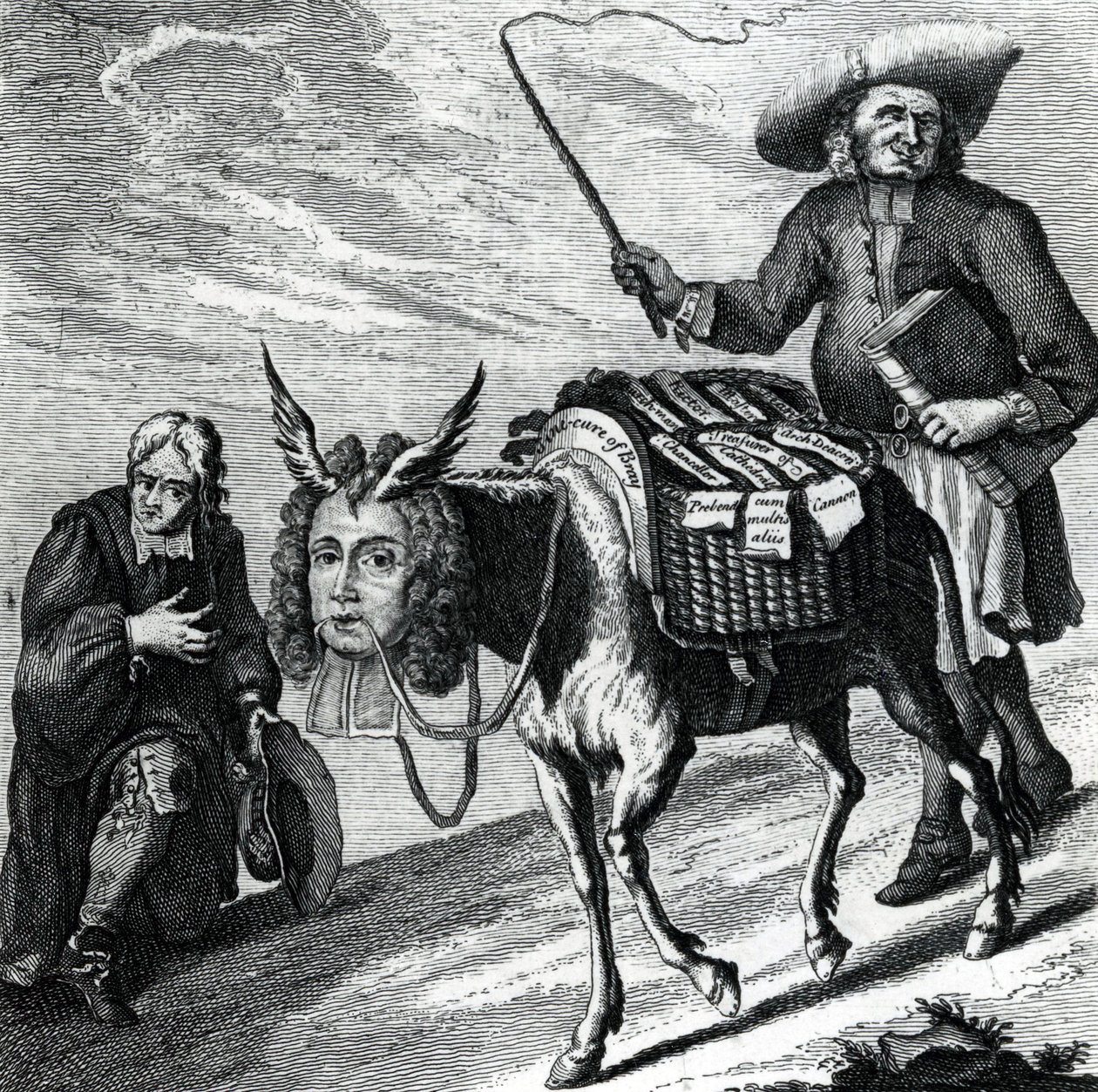 一个载有教会偏好的驴子，1737年 作者 英语学校