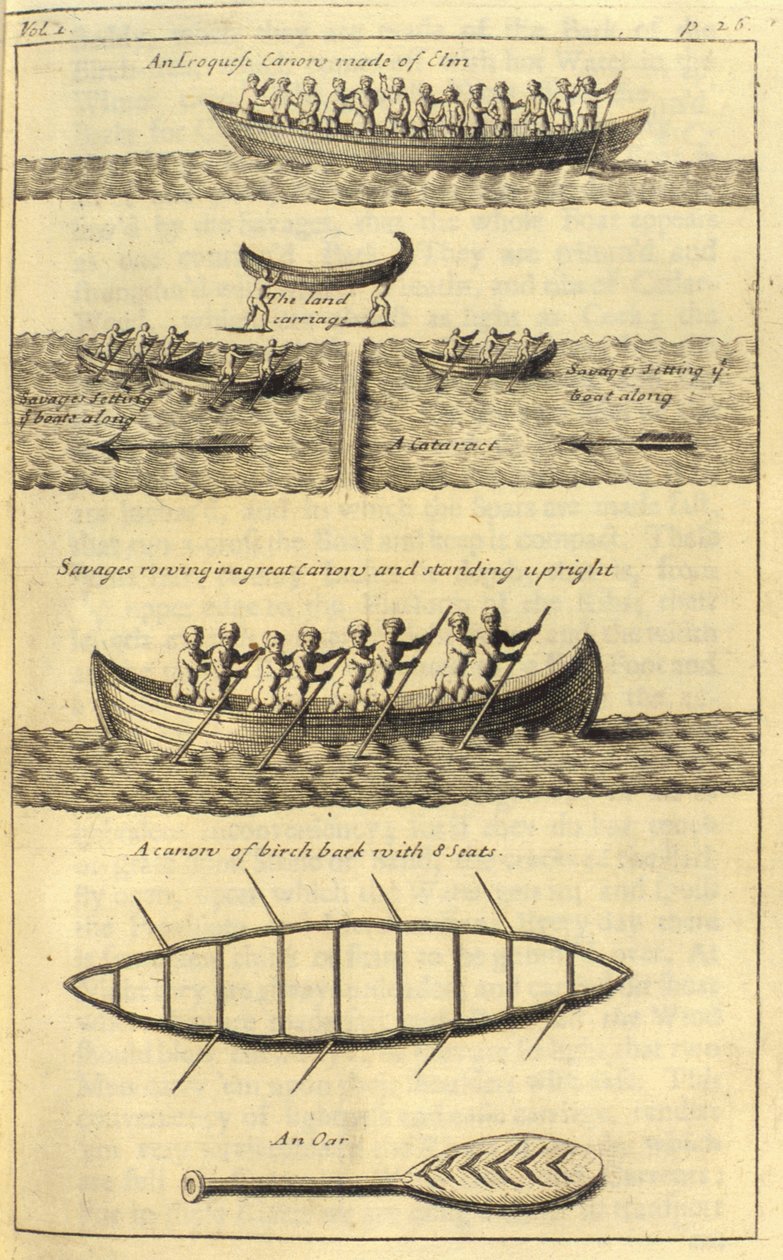 Iroquese canow，1703 作者 英语学校