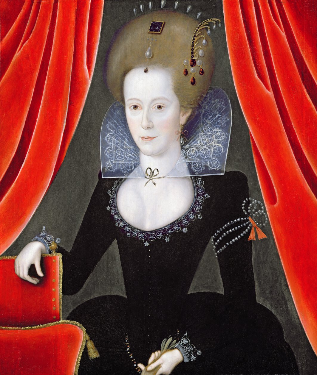 一位未知的女士，c.1610 作者 英语学校