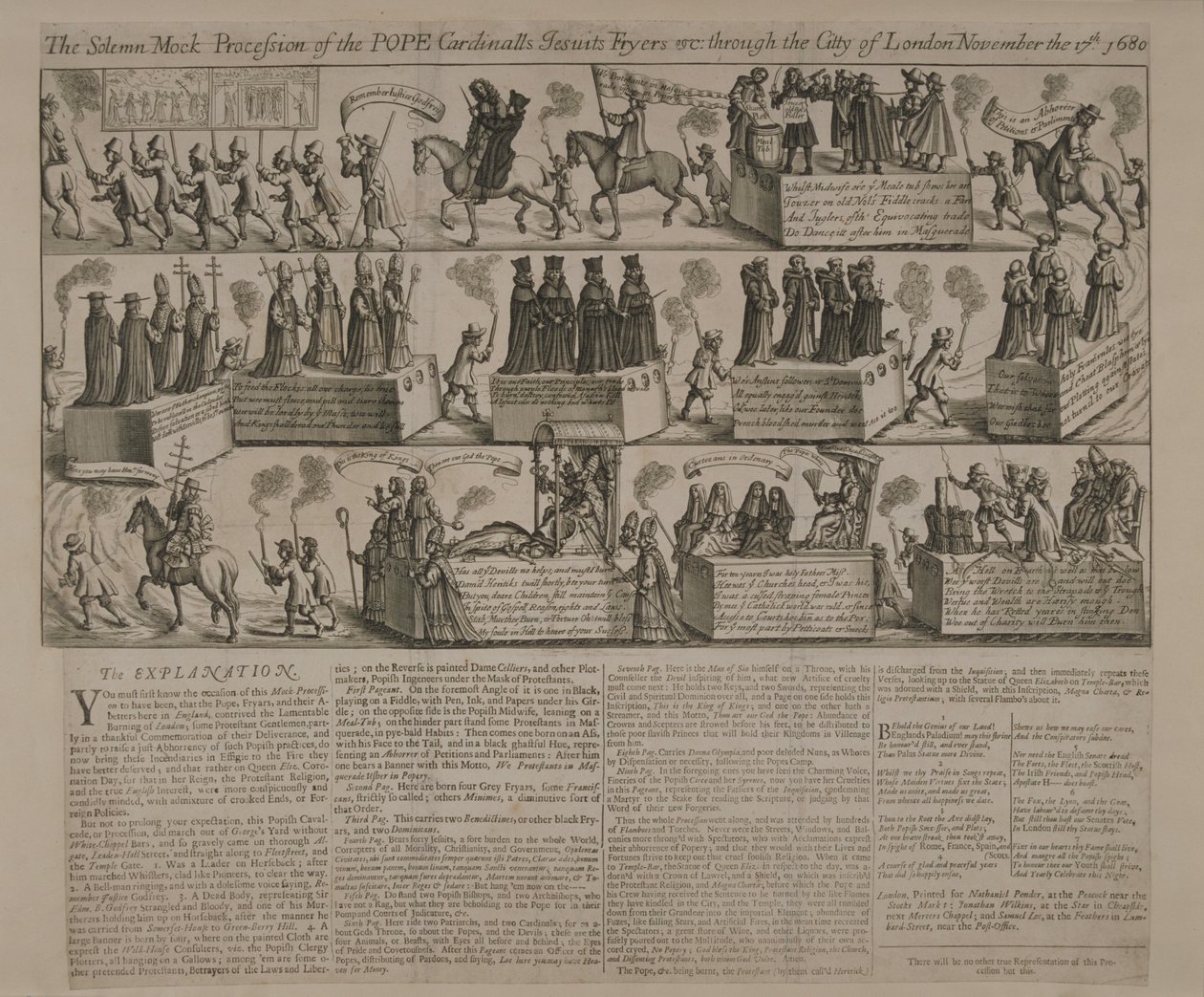 反天主教游行，1680年 作者 英语学校