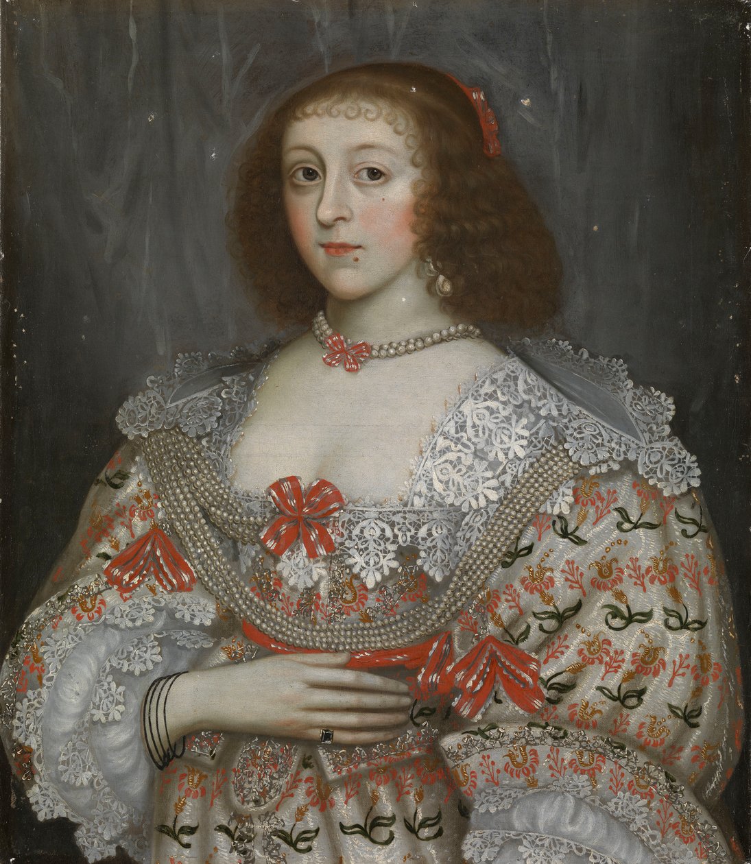 查尔斯一世时期一位身份不明的年轻女士，约 1635 年（油画） 作者 英语学校