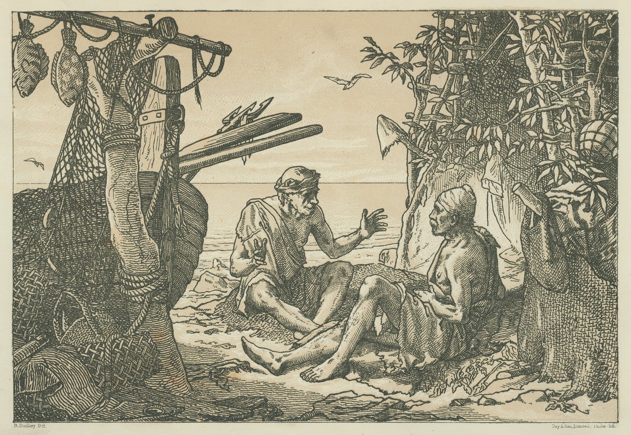古希腊渔夫（石版画） 作者 英语学校