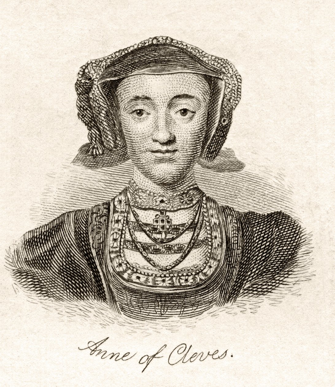 安妮的克利夫斯，来自&39;克拉布历史辞典&39;，1825年出版 作者 英语学校