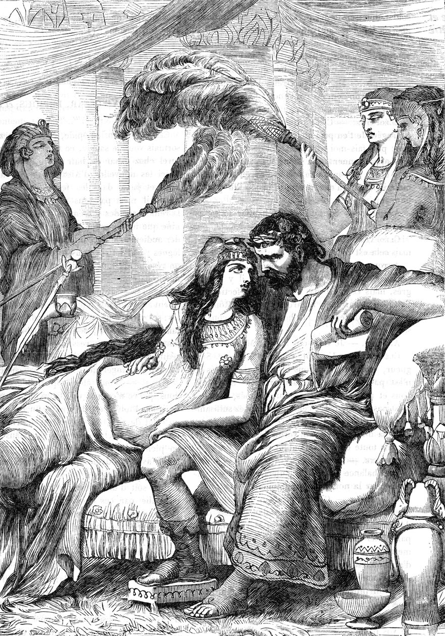 Antoine et Cleopatre (Antony and Cleopatra) - 1866年 "Completes de William Shakespeare "中的插图 - 该版本的插图和一般形式借用了伦敦出版的Cassell的莎士比亚插图。 作者 英语学校