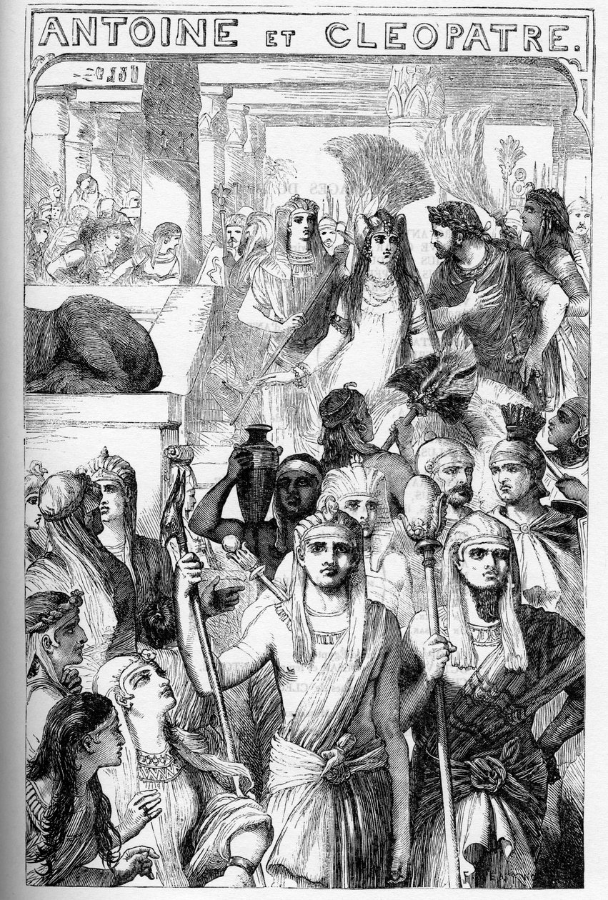 Antoine et Clopatre (Antony and Cleopatra) - 1866年 "Completes de William Shakespeare "中的插图 - 该版本的插图和一般形式借用了伦敦出版的Cassell的莎士比亚插图。 作者 英语学校