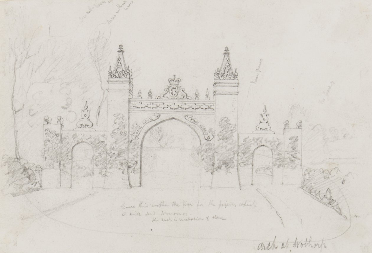 Arch at Wothorp, Cambridgeshire, erected to welcome Queen Victoria and Prince Albert en route to Burghley House 作者 英语学校