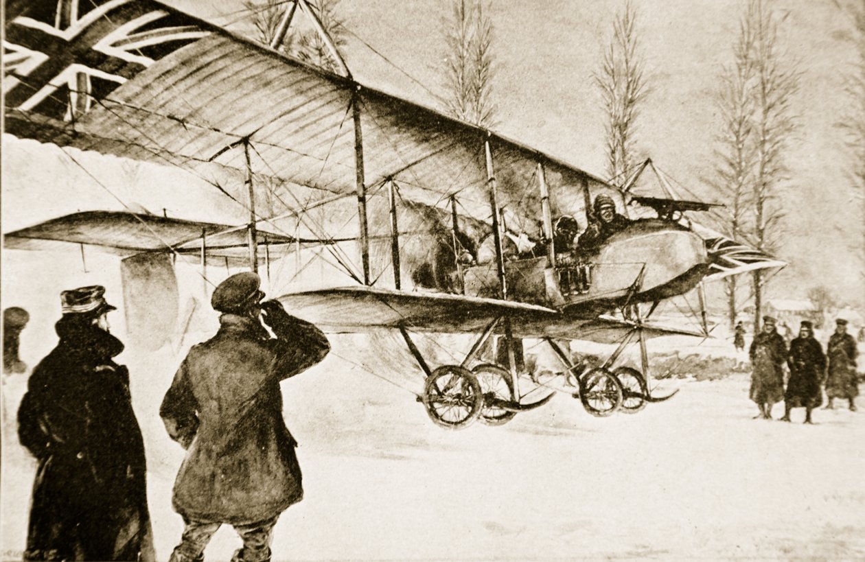 武装英国双翼飞机从1914年至1919年在霍勒贝克附近的总部开始 作者 英语学校