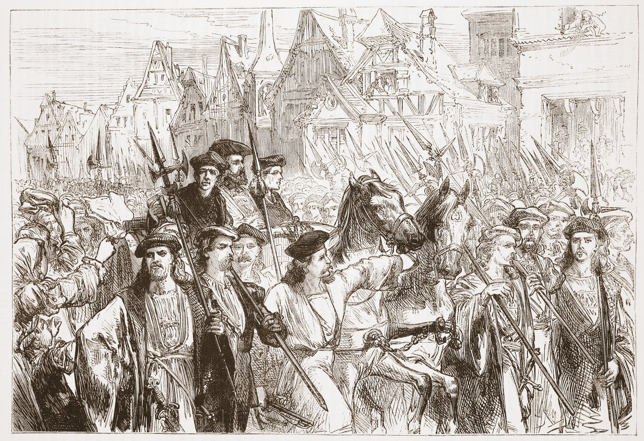 到达Leipsic的Wittemberg神学家的到来，James Aitken Wylie（1808-1890），酒吧的新教历史插图。 1878年 作者 英语学校